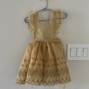 Golden formal toddler dress